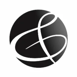 Abstrakcyjne logo: gradientowa kula z białymi, zakrzywionymi liniami tworzącymi literę 'F'.