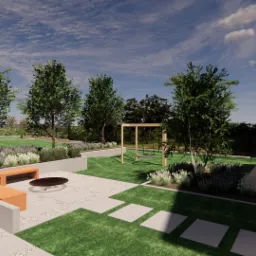 wizualizacja ogrodu na skarpie