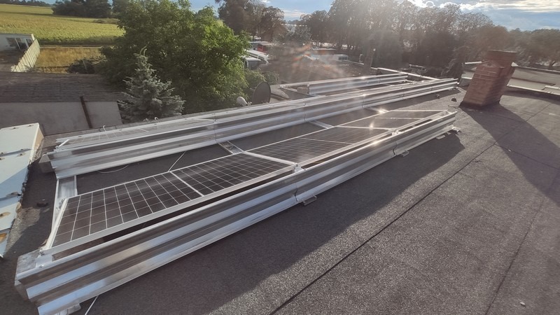 Dach płaski - konstrukcja balastowa widok od tyłu