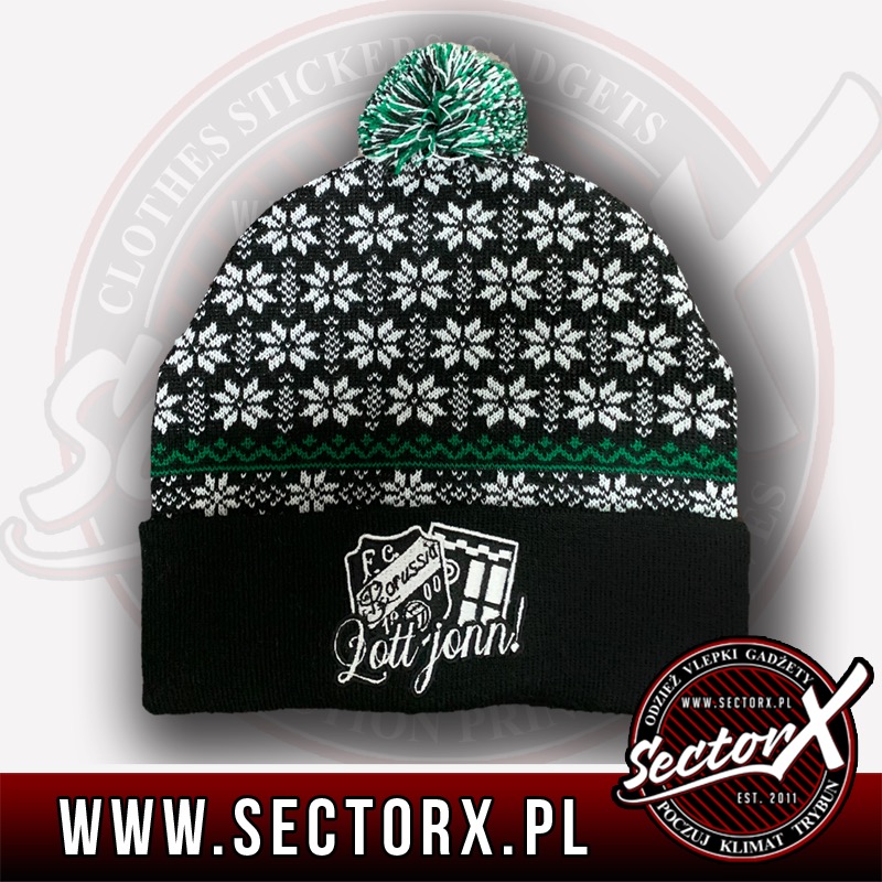 Czapki z pomponem oraz dzianym wzorem + haft, bardzo dużo możliwości !