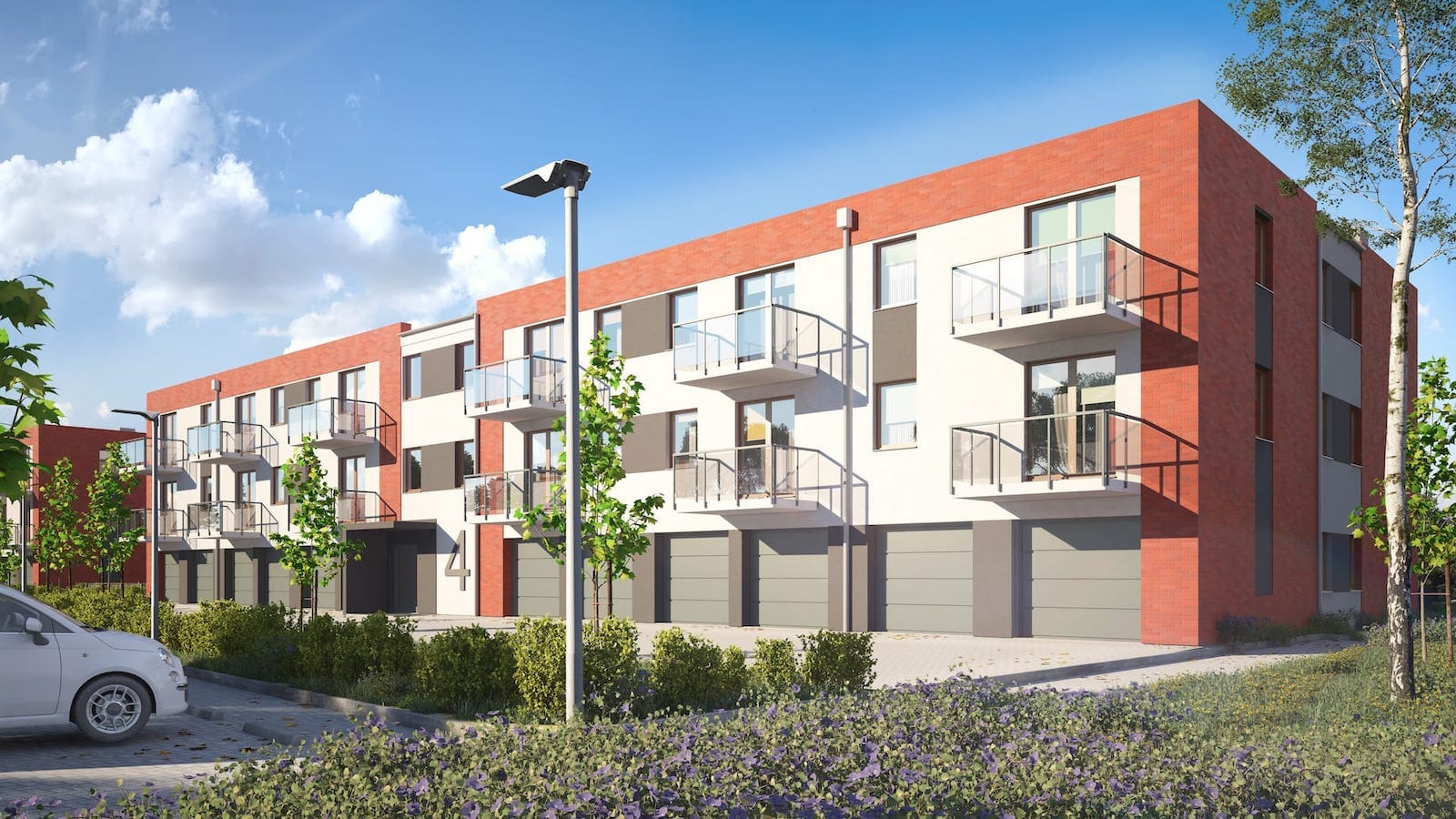 Domy i nowe mieszkania w budynku wielorodzinnym Luboń Na Skarpie (ul. Jachtowa).