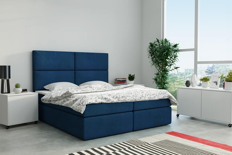 Łóżko kontynentalne w granacie