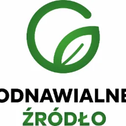 Graficzne logo przedstawiające zielony symbol liścia wpisanego w okrąg, umieszczone nad czarnym napisem 'ODNAWIALNE' i zielonym napisem 'ŹRÓDŁO'.