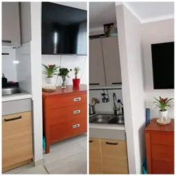 Budowa ścianki oddzielajacej kuchnie od salonu +malowanie