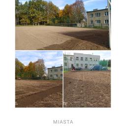 Prace glebogryzarką separacyjna dla szkoły 
Przygotowanie gleby pod wysiew 