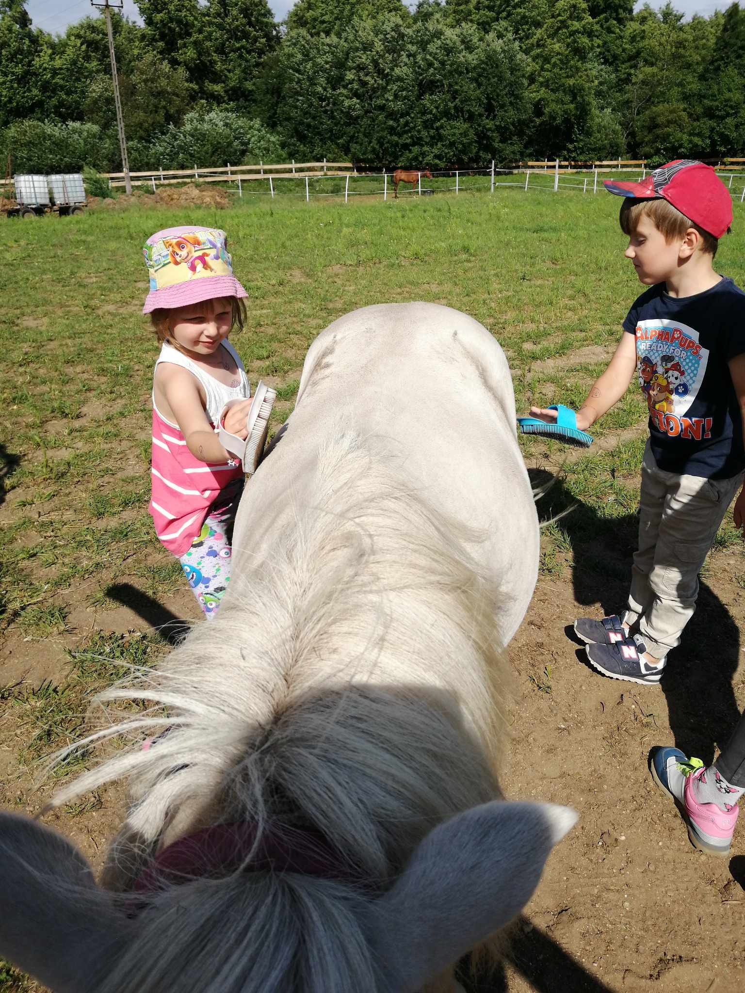najmłodsi jeźdźcy już wiedzą co robi się przed jazdą!