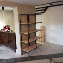 Regał metal+drewno buk