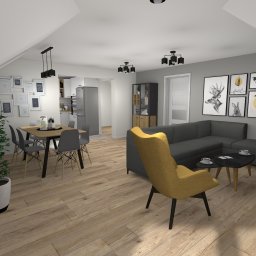Salon w stylu skandynawsko-loftowym