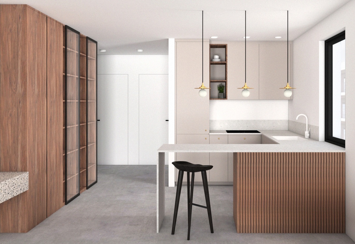 Projekt aneksu kuchennego - mieszkanie w bloku we Wrocławiu