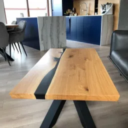 Stolik kawowy dębowy 120x80 z żywicą