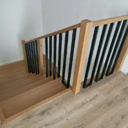 Balustrada drewno plus metal