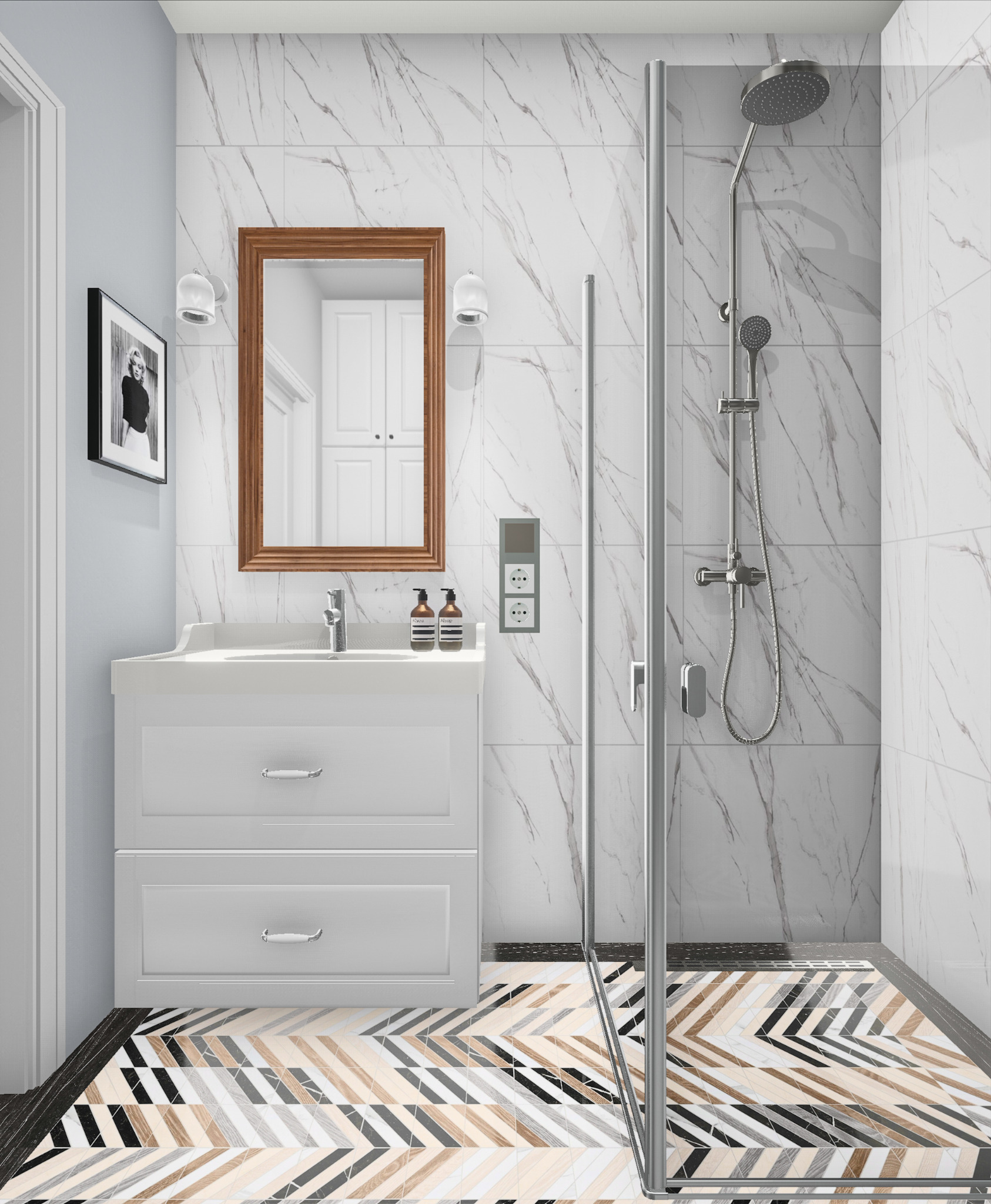 Wnętrza Nieoczywiste - projektowanie wnętrz - łazienka