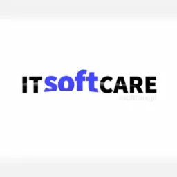 Logo firmy ITsoftCARE z adresem strony internetowej itsotfcare.pl, czarne i niebieskie litery na białym tle.