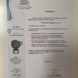 Skan dokumentu referencyjnego wystawionego przez Wirtualną Internetową Akademię Biznesu dla firmy SSP Finance Consulting Sp. z o.o. z wyszczególnieniem zalet współpracy i podpisem Prezesa Zarządu...