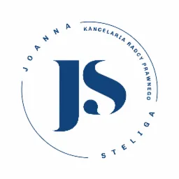 Logo Kancelarii Radcy Prawnego Joanna Steliga z inicjałami JS w granatowym okręgu.