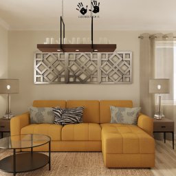 Salon z żółtą sofą 