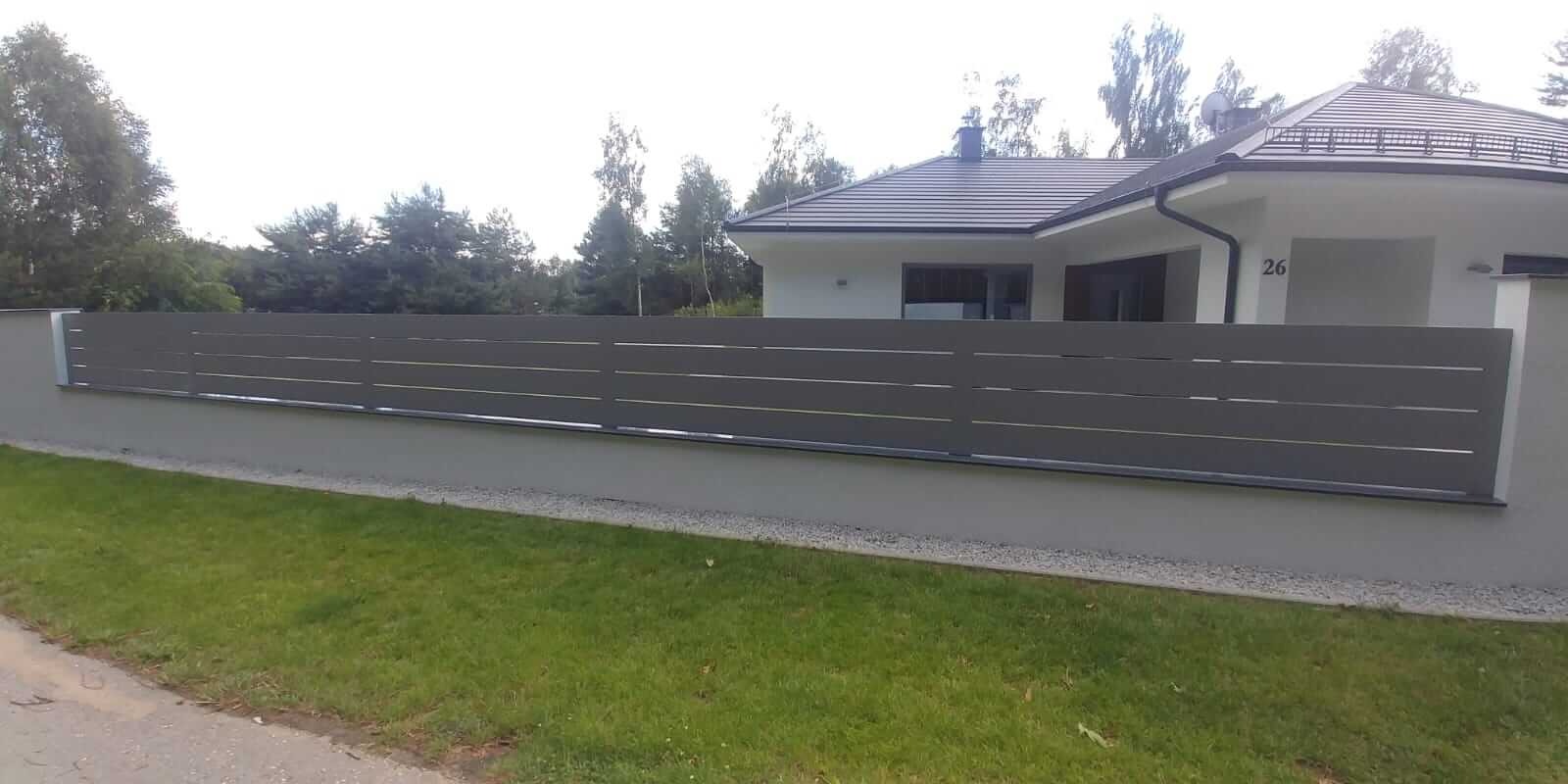Ogrodzenie aluminiowe z murem
