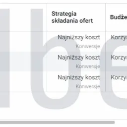 Panel Facebook Ads z aktywnymi kampaniami, widoczne statystyki: wydana kwota, koszt za wynik i zwrot z wydatków na reklamę, strategia składania ofert 'Najniższy koszt'.