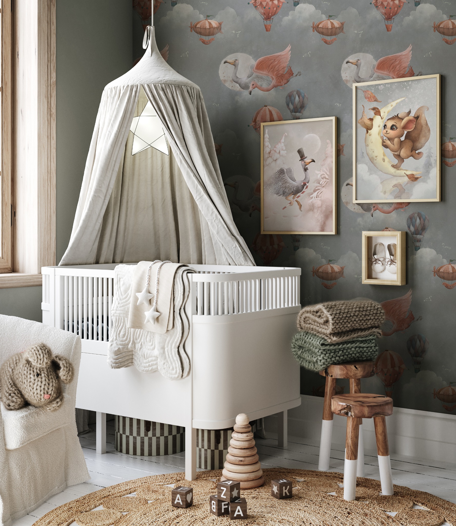 Niesamowita tapeta 'Magiczne balony' w otoczeniu wyjątkowych plakatów.