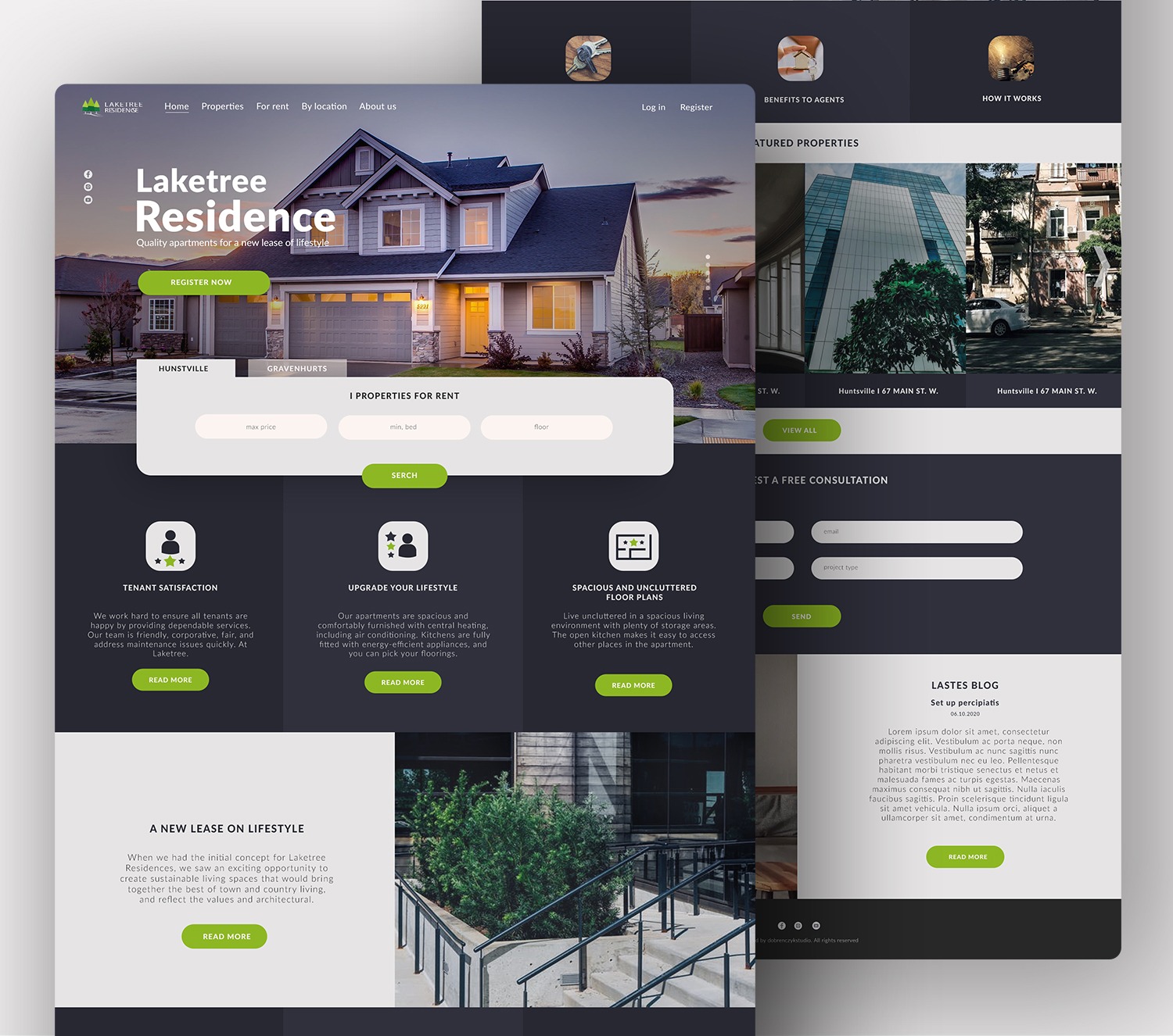 Projekt strony internetowej dla agencji nieruchomości