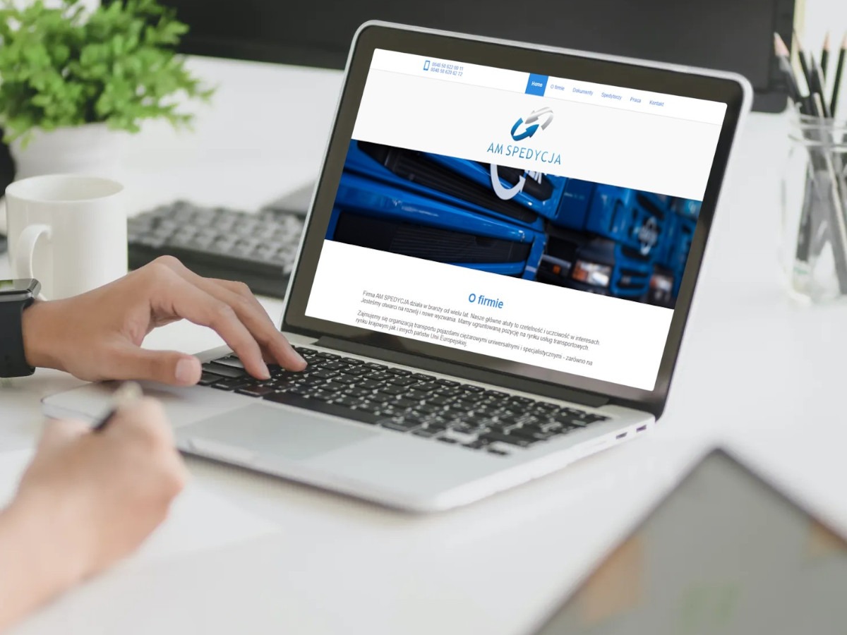 Projekt strony internetowej firmy AM SPEDYCJA