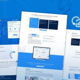 Visign Studio - Projekt strony internetowej firmy z branży energetycznej, prezentujący kalkulator oszczędności, referencje i ofertę zmiany sprzedawcy energii.