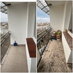 Kompleksowe sprzątnie balkonu po bytowaniu gołębi wraz z montażem siatki