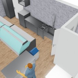 Projekt w technologii 3D, sklep rybny - wizualizacja