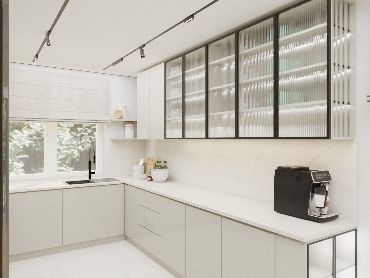 Nowoczesna kuchnia w domu pod Warszawą.