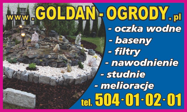 Aranżacja ogrodu z kaskadą wodną, oświetleniem punktowym i dekoracyjnymi kamieniami, otoczona obrzeżem z jasnych kamieni i ściółką z kory, widoczna na tle zieleni i budynku. Na pierwszym planie...