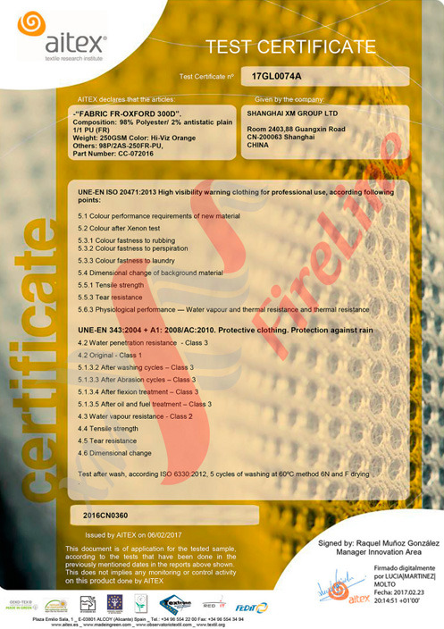 wybrany certyfikat EN343