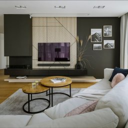 Projekt salonu w mieszkaniu o powierzchni 78m2 w Warszawie 