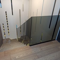 Balustrada szkło hartowane laminowane grafit 