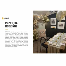 Uroczysty stół na baby shower z dekoracjami: balonami w odcieniach złota, pluszowym misiem, beżowym obrusem i ozdobnymi talerzykami z napisem 'Oh Baby'.