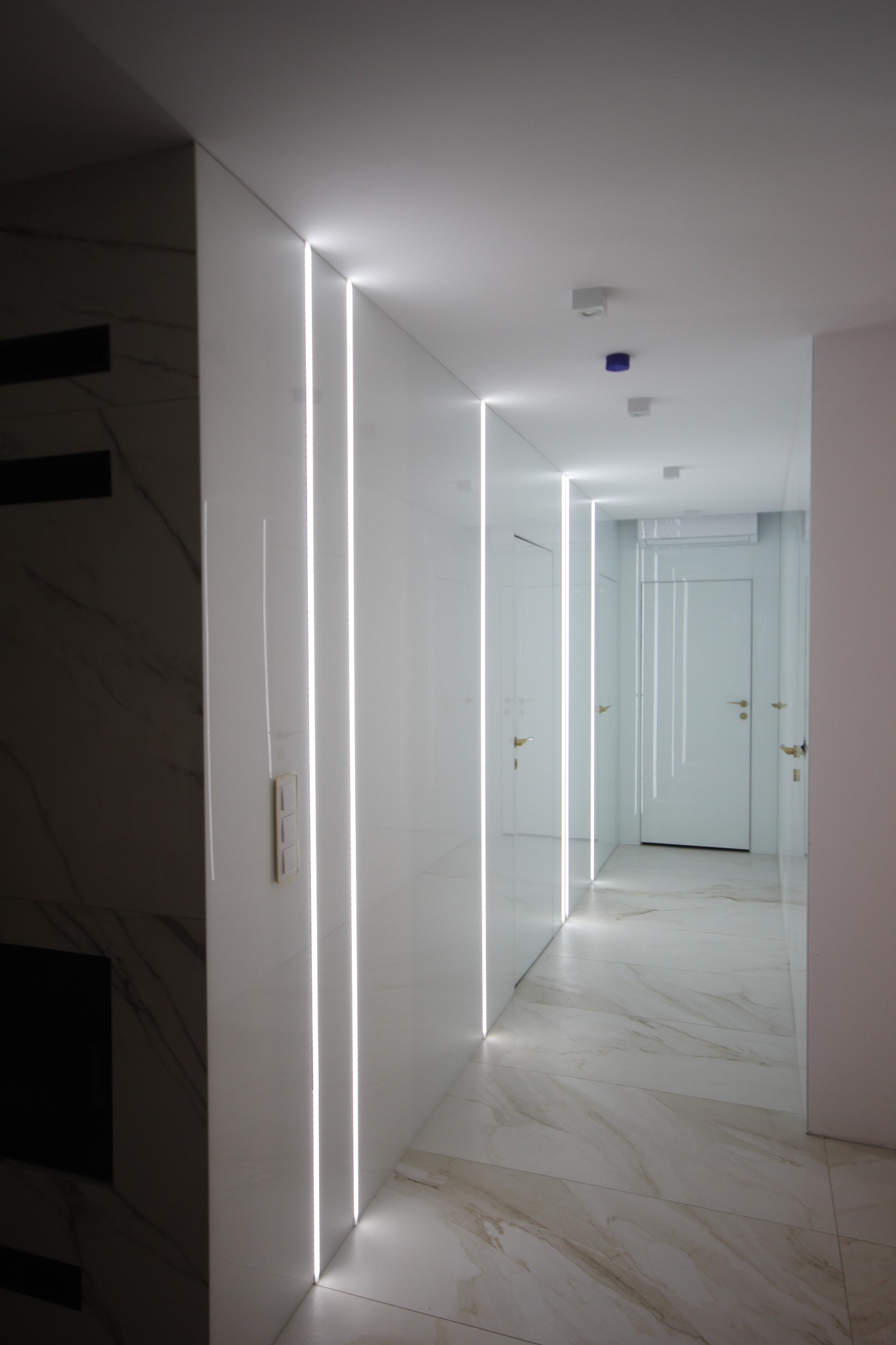 Drzwi wewnętrzne ukryte pokryte szkłem Eurodoor