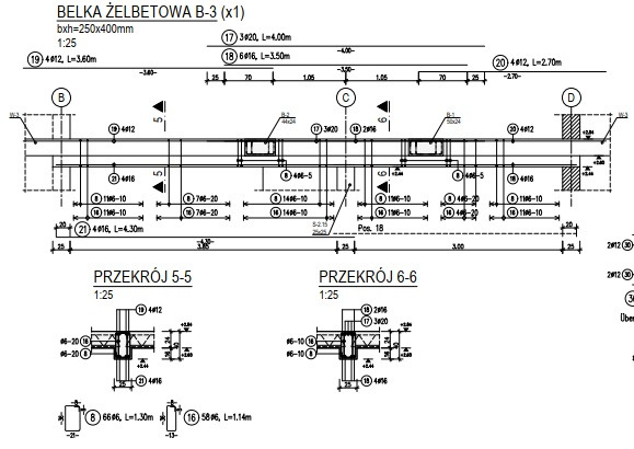 Główna belka podpierająca strop Teriva
