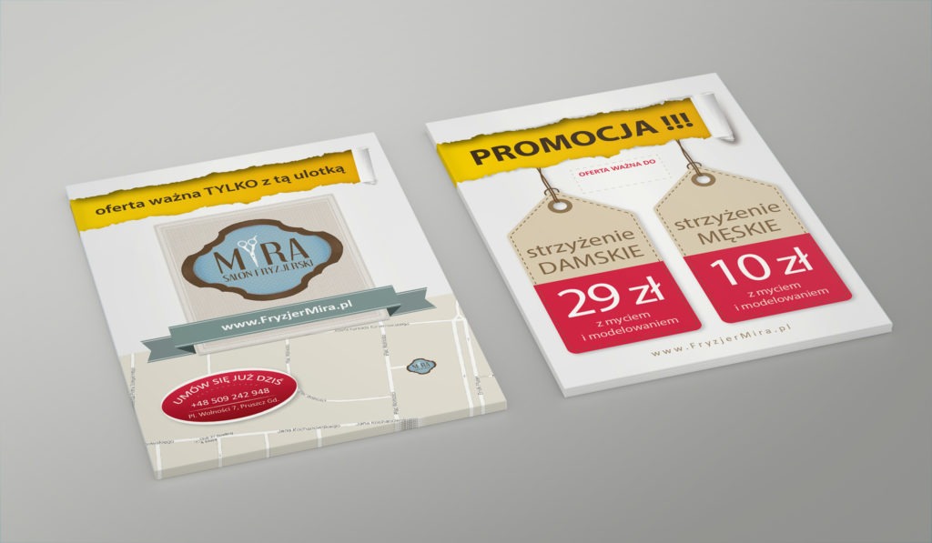Materiały promocyjne dla firm z branży beauty.