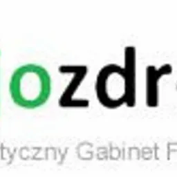 Logo gabinetu z zielonym kwadratem i literą F, obok napis 'Fizjozdrowie' oraz pod spodem szary napis 'Specjalistyczny Gabinet Fizjoterapii'.