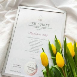 Certyfikat ukończenia kursu w Akademii Wytwórni Ślubów