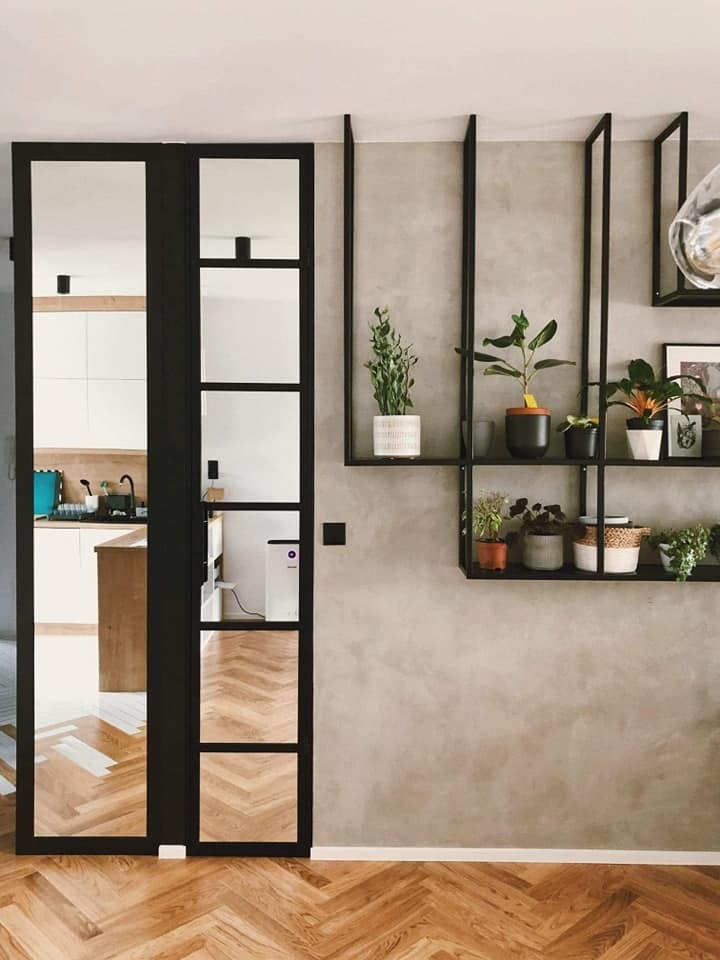 Drzwi z lustrem + pólka wisząca.