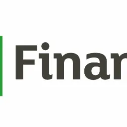 Logo firmy 'm Finanse' z białym 'm' na tle z pionowymi pasami w kolorach czerwonym, czarnym, pomarańczowym i zielonym, obok szary tekst 'Finanse'.