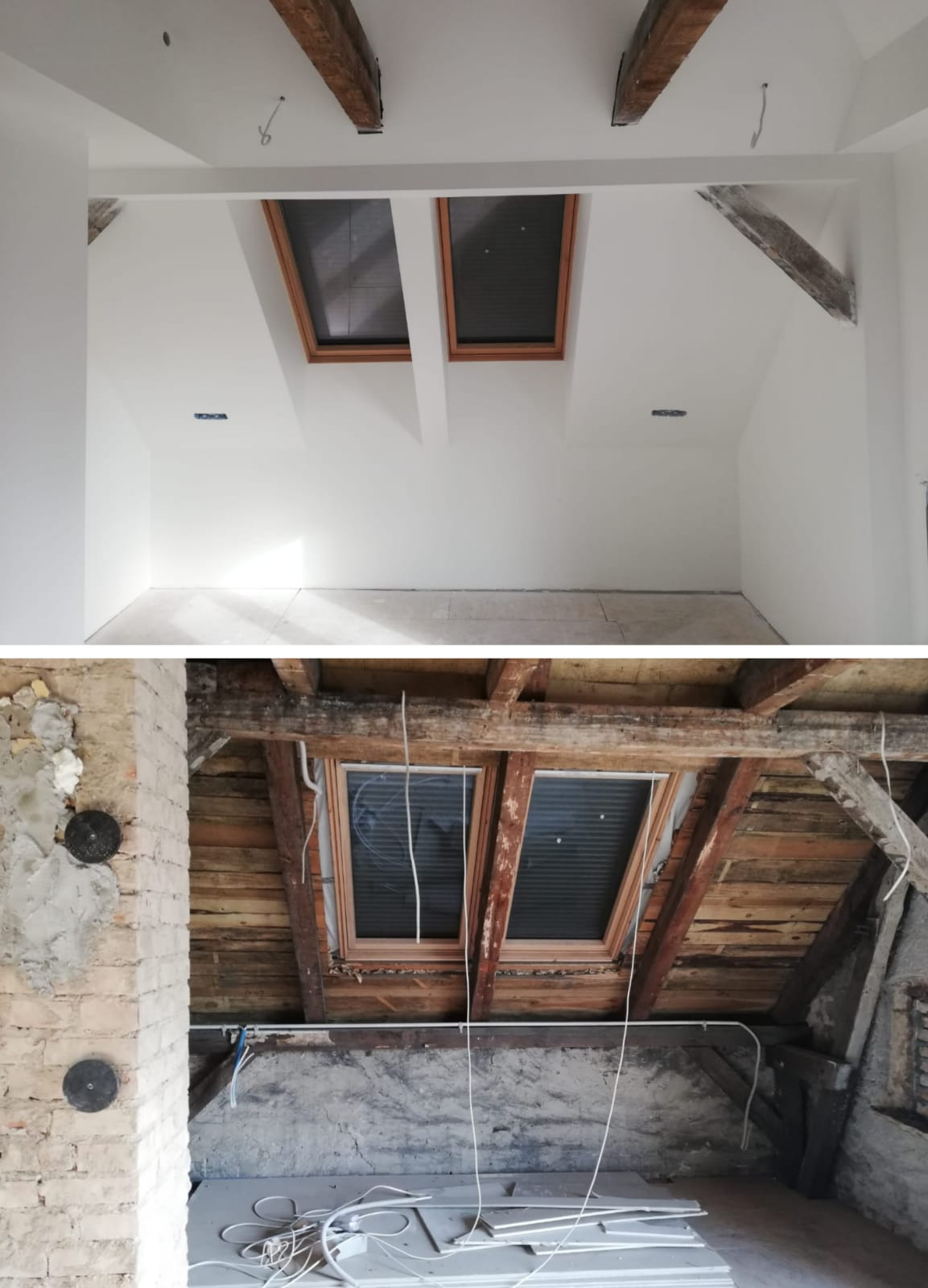 Zabudowa poddasza z obróbką okien w kombii