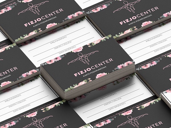 Wizualizacja karty podarunkowej „FIZJOCENTER”