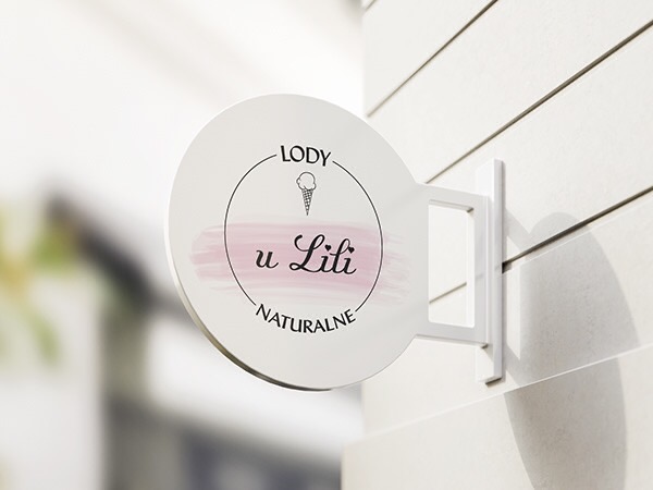 Wizualizacja logotypu „Lody u Lili”