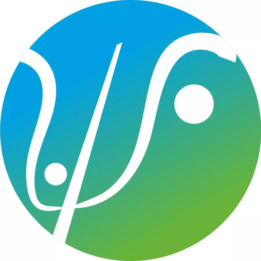 Logo z symbolem PSI w kolorze białym, umieszczone na okręgu z gradientem od niebieskiego do zielonego, z dwoma białymi kropkami.