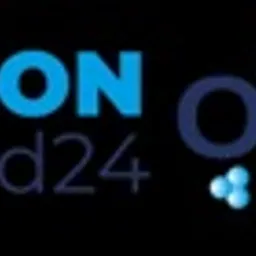 Logo firmy Ozon med24 z graficznym przedstawieniem cząsteczek ozonu (O3) w odcieniach niebieskiego na czarnym tle.