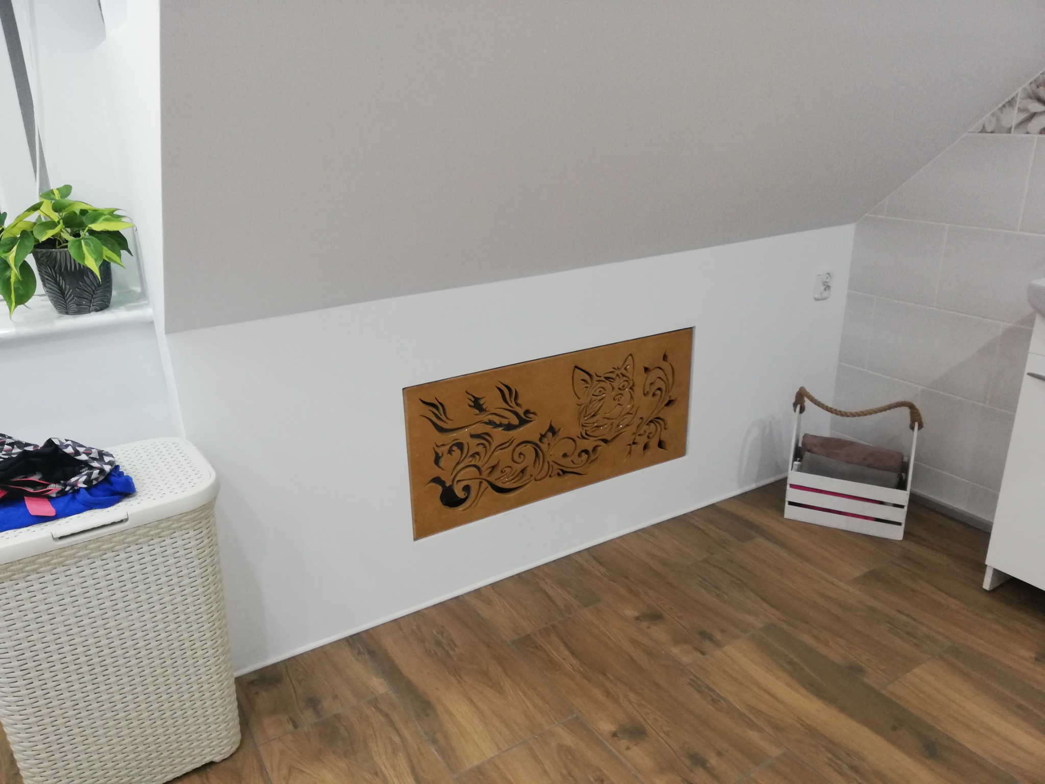 Zabudowa grzejnika wlasno ręcznie robiona