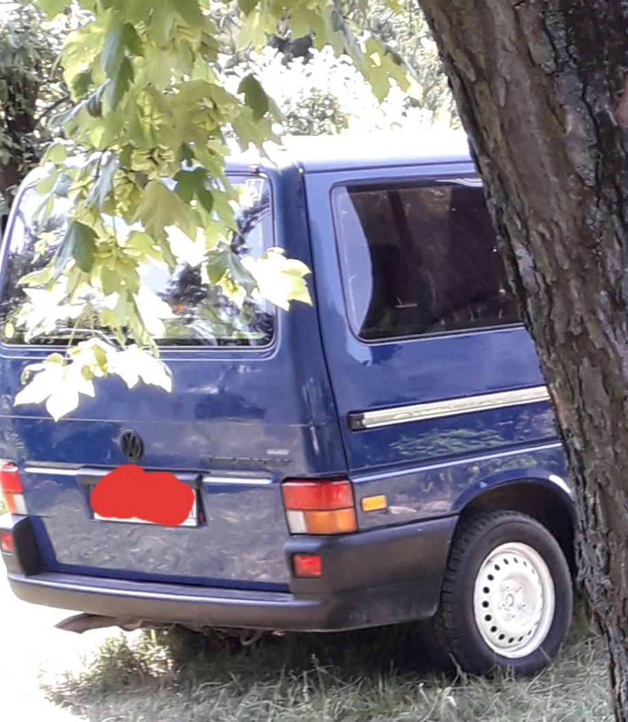 Granatowy VW oczyszczamy i sprzatamy tereny zielone. Przycinamy krzewy i drzewa. Robimy male przeprowadzki..