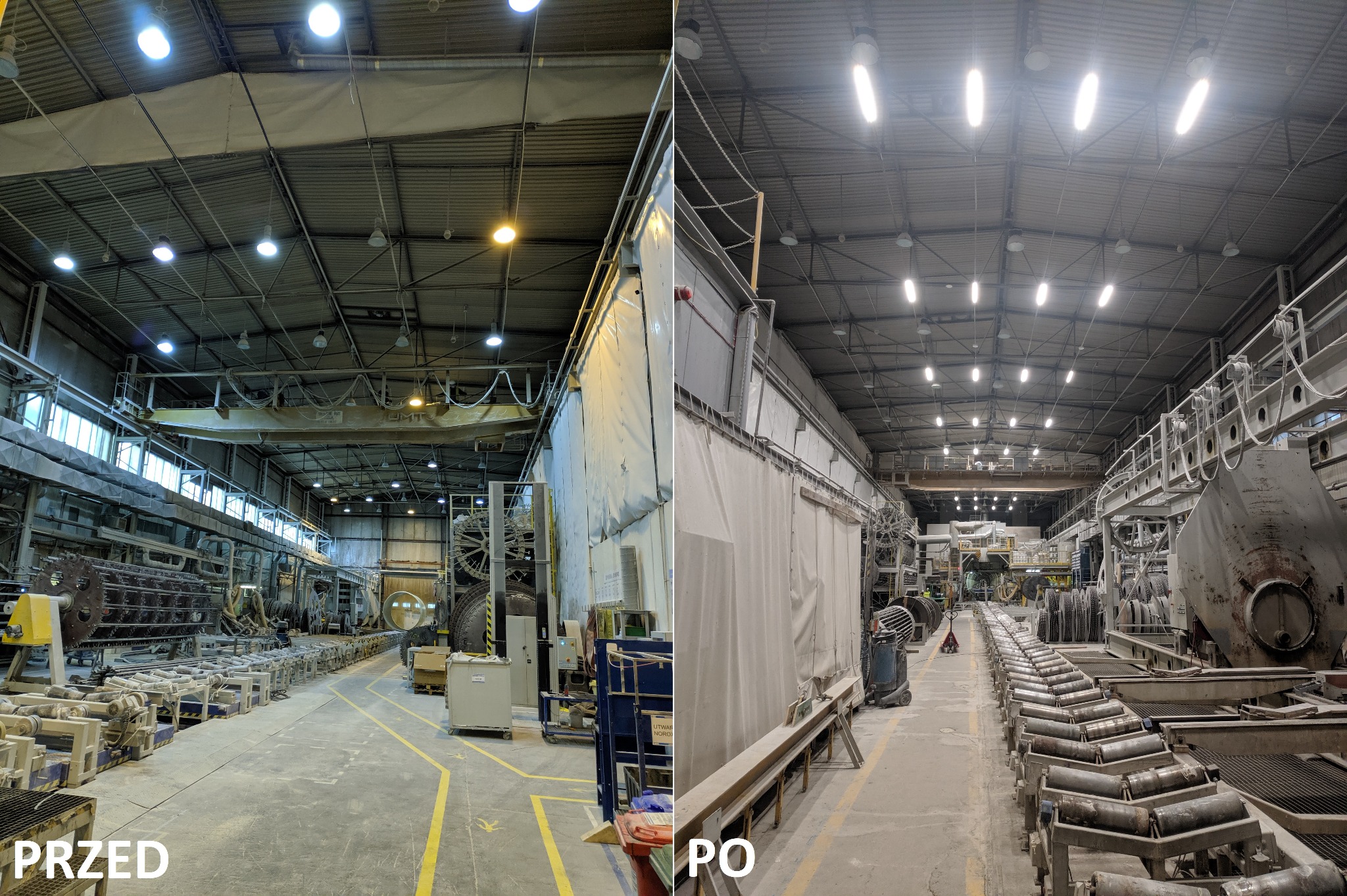 Wymiana instalacji oświetlenia na hali produkcyjnej wraz z rozdzielnią.
