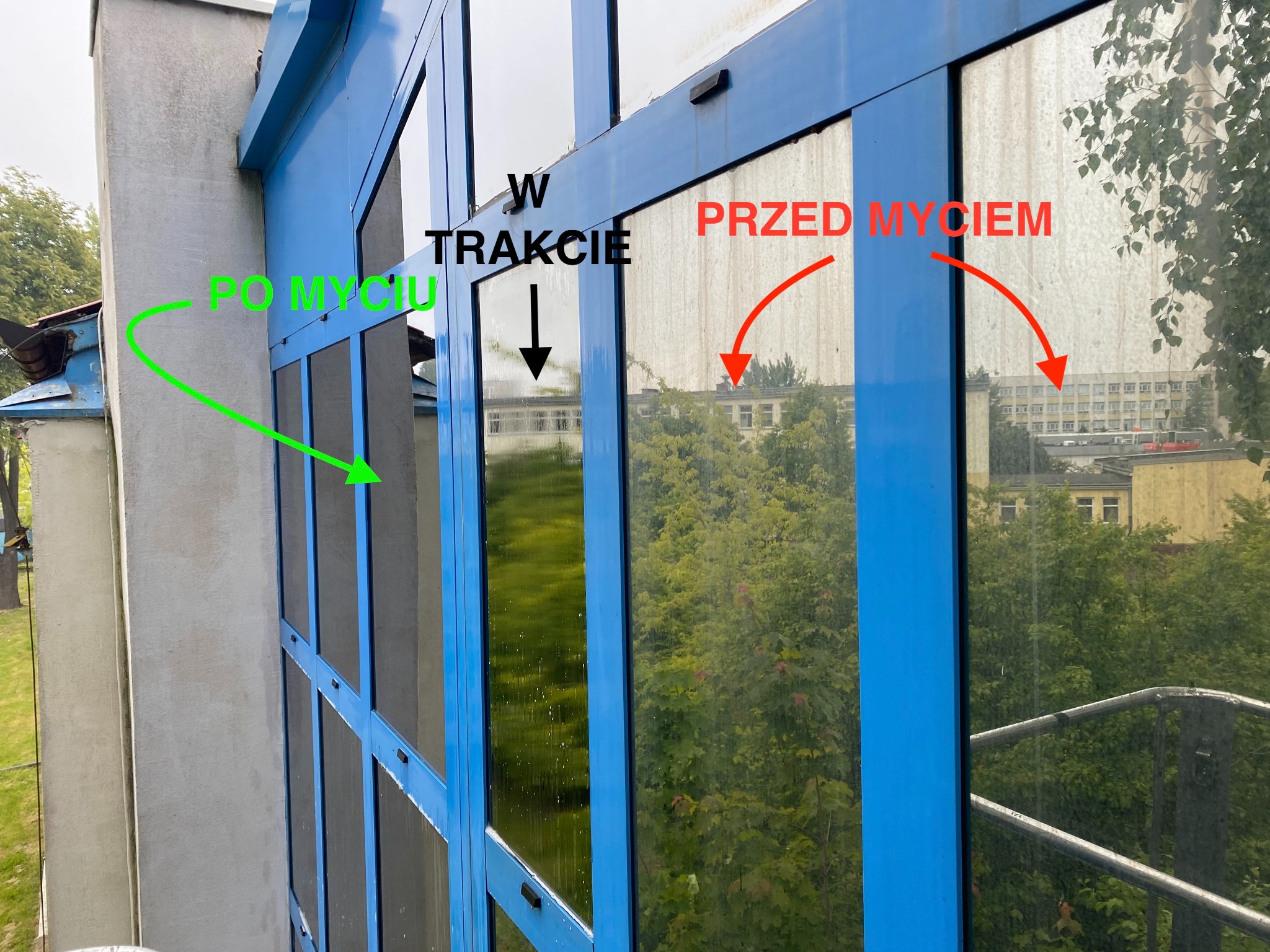 efekt mycia w szkole włodkowic w Płocku przed i po
